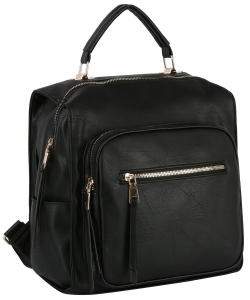 Fashion Top Handle Backpack LM-0327 BLACK